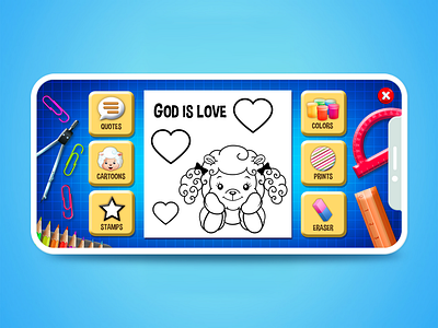 Create and paint your card! android app apple art bible biblical card creative custom cute design fun game ios jesus jesus christ lovely sheep