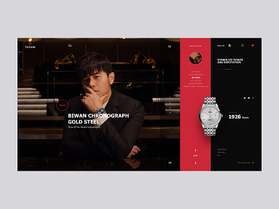 Tudor Watch # 帝陀手表 black branding design jaychou red ui watch web designer