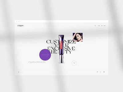 L'Oreal Paris brand buy concept concise cosmetic design makeups shopping ui web designer white