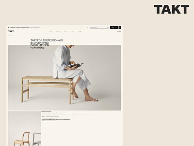 TAKT casual chair concept flat furniture succinct table ui user experience website design