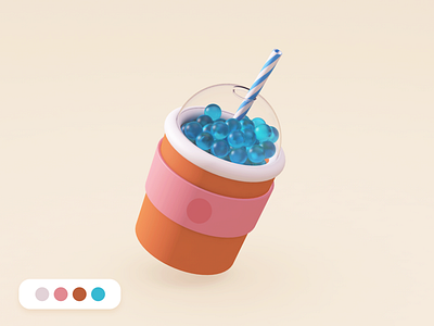 Milk tea 3d c4d design typography