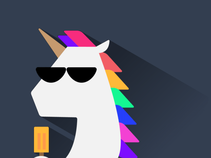 Unicorn animation cute flat loop rainbow unicorn