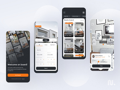 House Swapping App 3d 3d tour apartments app flat guests hosting guests mobile app onboarding rent swapping house tourism trip uxui design