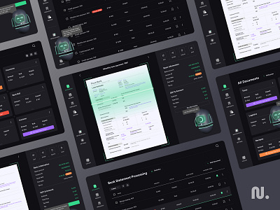 Bank Statement Platform ai bank banking bill black documents finance green insurance interaction interface online bank scan scanning documents uxui