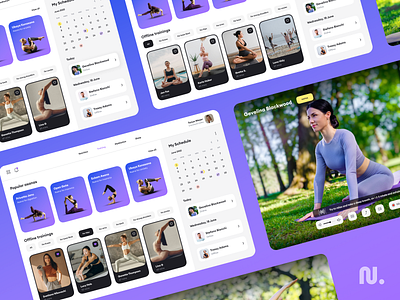 Yoga App app coach design green interface ios mobile mobile app nature sport trains ui user interface ux violet yoga