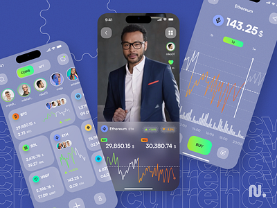 Cryptocurrency Mobile IOS App app app design commerce cripto cryptocurrency dashboard finance interface ios mobile mobile app mobile ui stream user interface uxui video