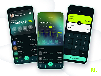 Wallet Mobile IOS App banking blockchain convert cryptocurrency dashboard design ewallet interface ios mobile transactions user interface uxui wallet