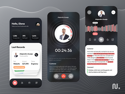 Call Recorder Mobile IOS App app call data databases design interface ios mobile meeting recorder user interface uxui