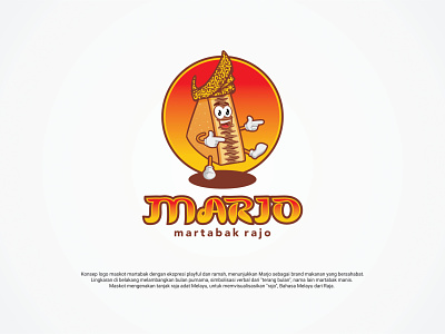 Food Logo Marjo (Martabak Rajo) bakery logo cake logo cartoon culinary food logo indonesia indonesian food martabak mascot snack logo
