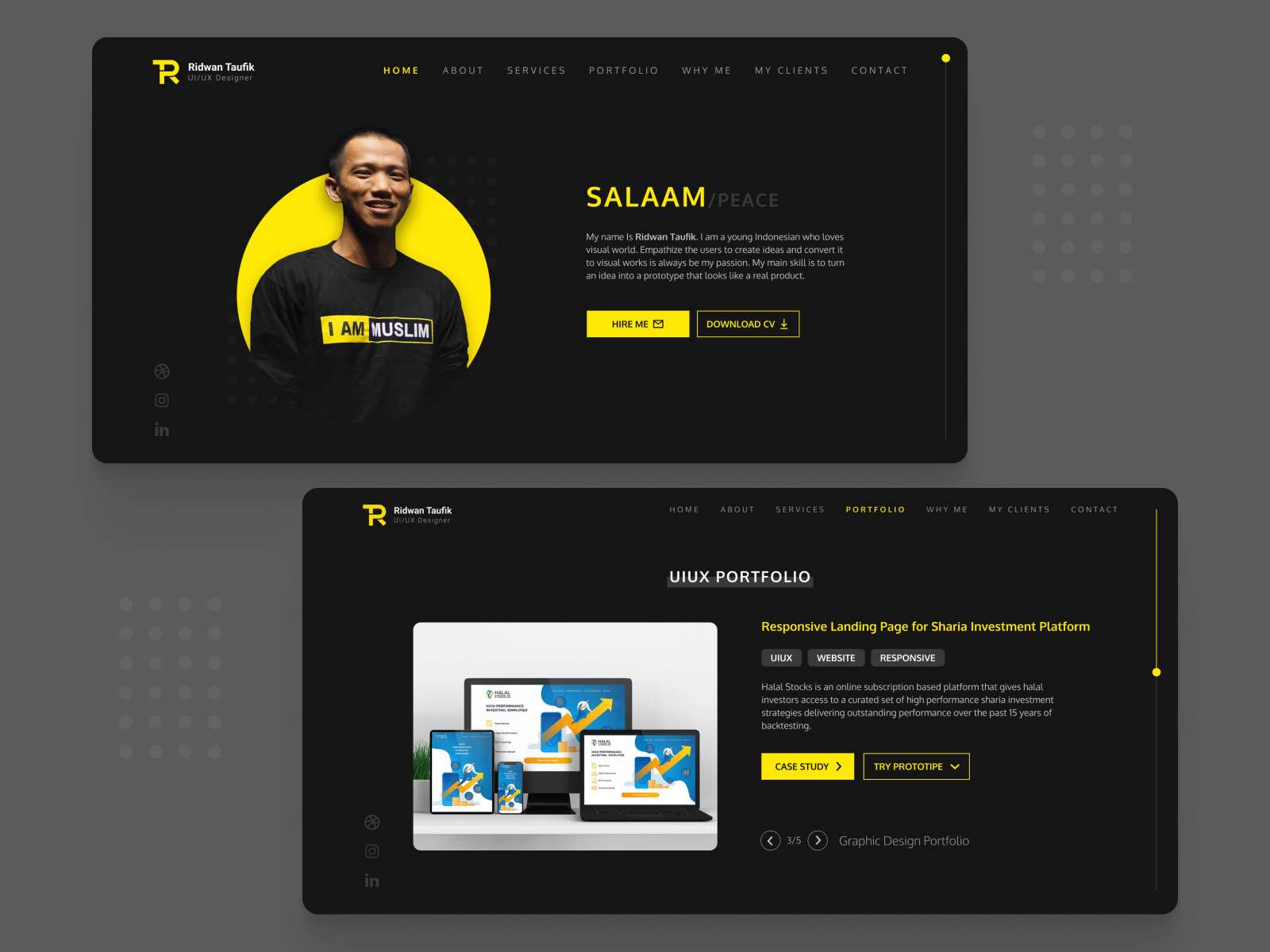 Designing UI For My Personal Portfolio Website By Ridwan Taufik On Dribbble   Online Portfolio 4x 