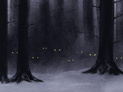 Lurk dark eyes illustration procreate woods