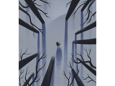 Flee forest illustration procreate snow winter
