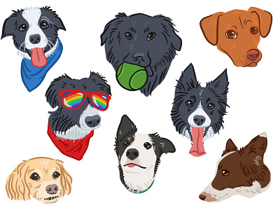 Pup Stickers dog illustration procreate stickers