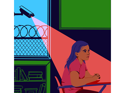 Surveillance camera desk girl illustration procreate sanctuary school schools surveillance