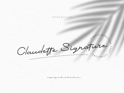 Claudette Signature | Simple Script Monoline Font Signature calligraphy design display font font font awesome illustration letter lettering logo logotype monoline script