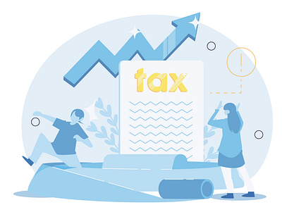 Tax Increase. flat cartoon vector illustration market