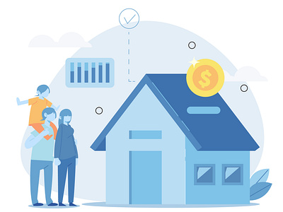 House loan Flat Vector Illustration