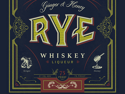 Rye Whiskey Label design label product typography whiskey