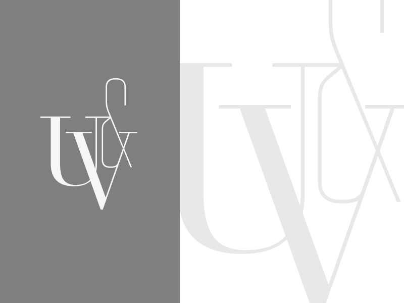 U&V Alt modern monogram serif u v