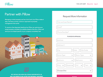 Partner with Pillow form illustrations ui ux web