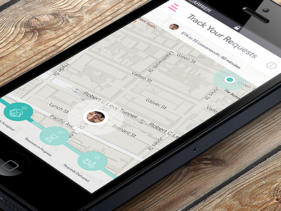 Track Your Requests app mobile on demand real time request ui