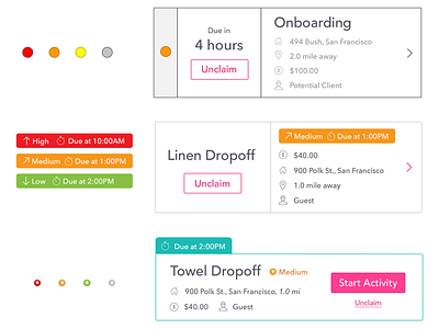 How to Manage My Activities? activities cards claim mobile priority ui ux