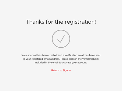 Thanks for the registration! confirmation email login registration reset signin