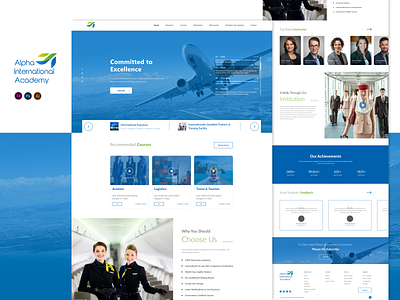 Alpha International Academy_Web design adobe xd aviation branding concept logistics logo photoshop tourism travel ui ux uidesign uiux webdesign xd