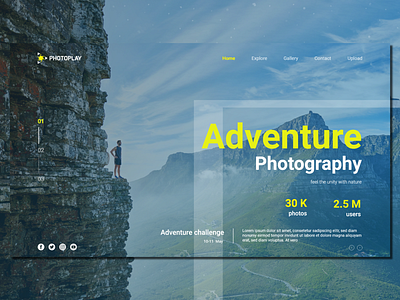 Adventure Photography Contest_Landing Page adobe xd adventure contests design mountain nature photography photoshop travel travelling trekking ui uiux ux vibes web webdesign xd