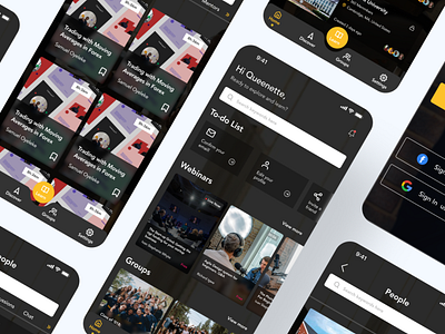 Education Mobile App (Darkmode) design mobileapp ui uidesign uxdesign
