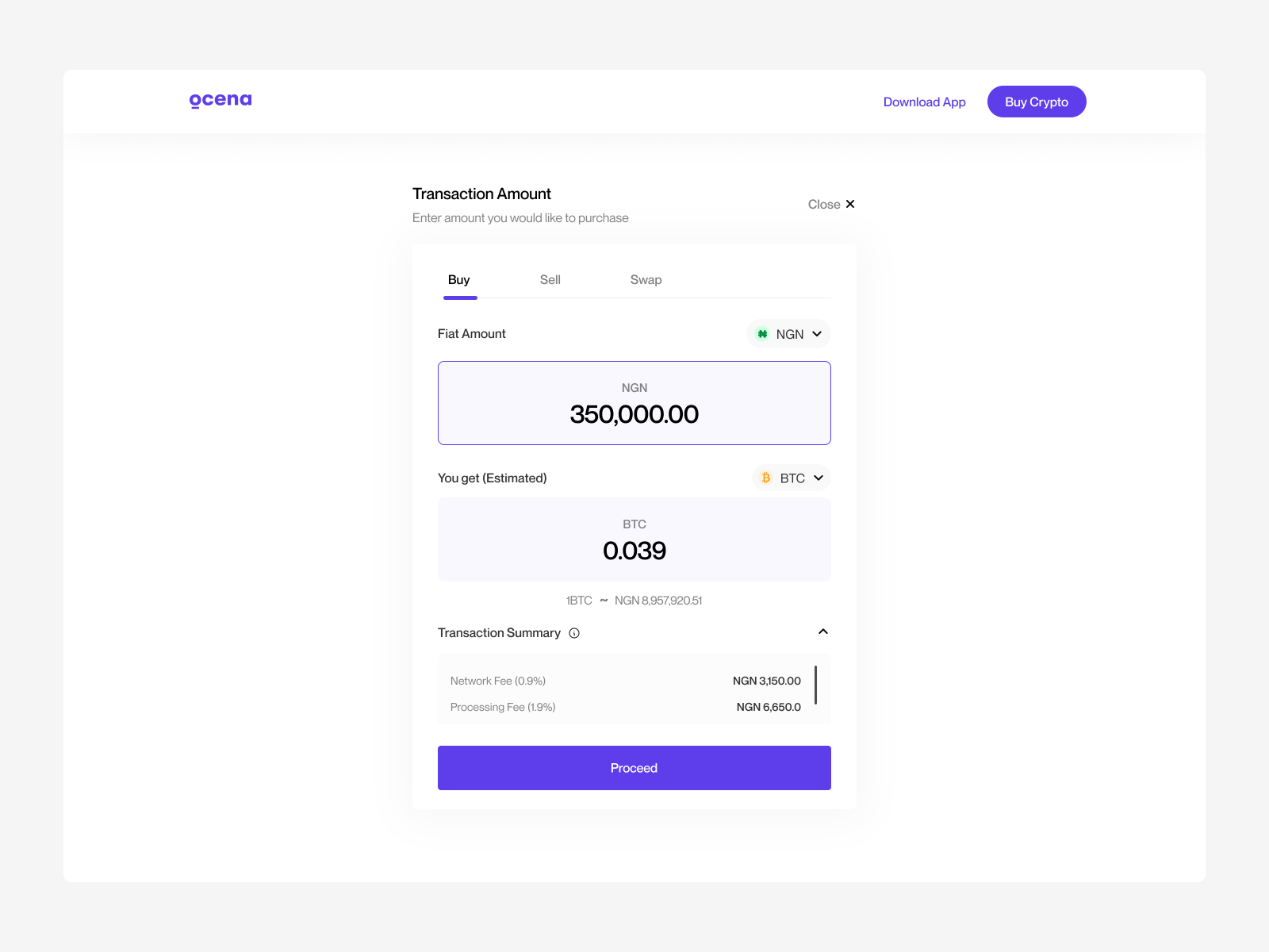 Ocena; Onramp  Application by Onyekachi on Dribbble