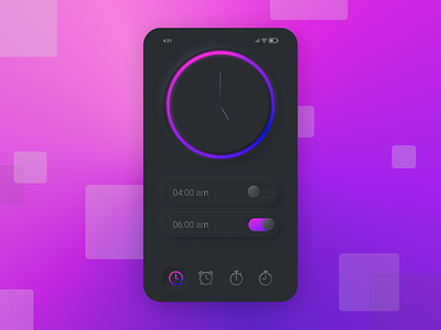 Neumorphism - Alarm Clock UI