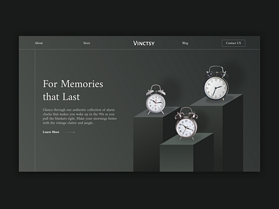 Vinctsy (Version 1) - A landing page for alarm clocks