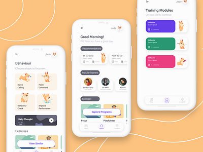 🐶🐱🐹🐰PetStop: Pet Conditioning and Training App case study cat colourful dog flat ui mobile app mobile ui operant conditioning pet app pet conditioning pet tracking pet training petstop ui ux ux case study ux project