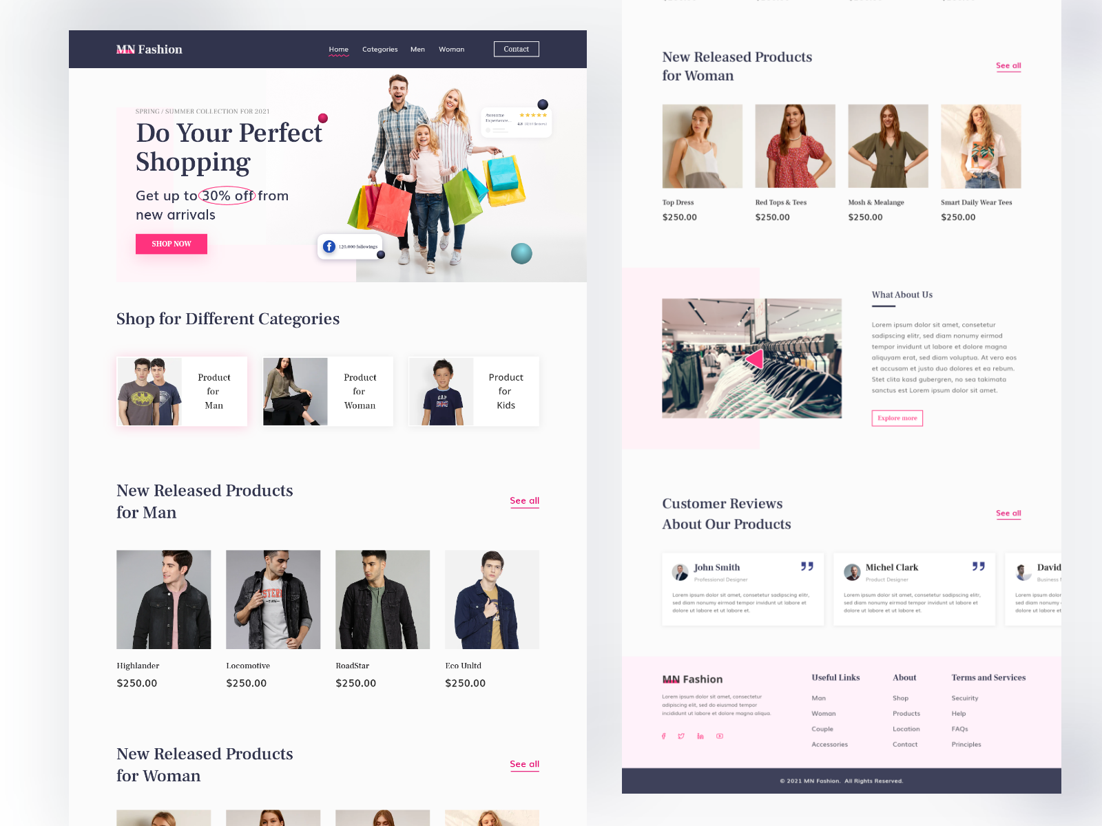 Clothing Website Template Design