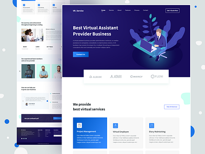 Virtual Assistant Service Provider - Landing page landing page design ui design uiux design virtual assistant website webdesign