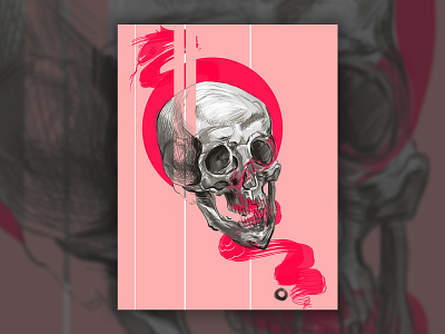 Skull_2 cover digitalart graphic design illustration illustration art interrior poster pink planet poster skulk snake sunrice sunser