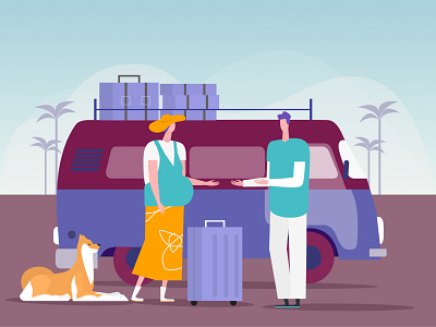 Illustrations to go ai builder bus character dog illustrations marketplace online sketch stock travel trip ui ux vector web website