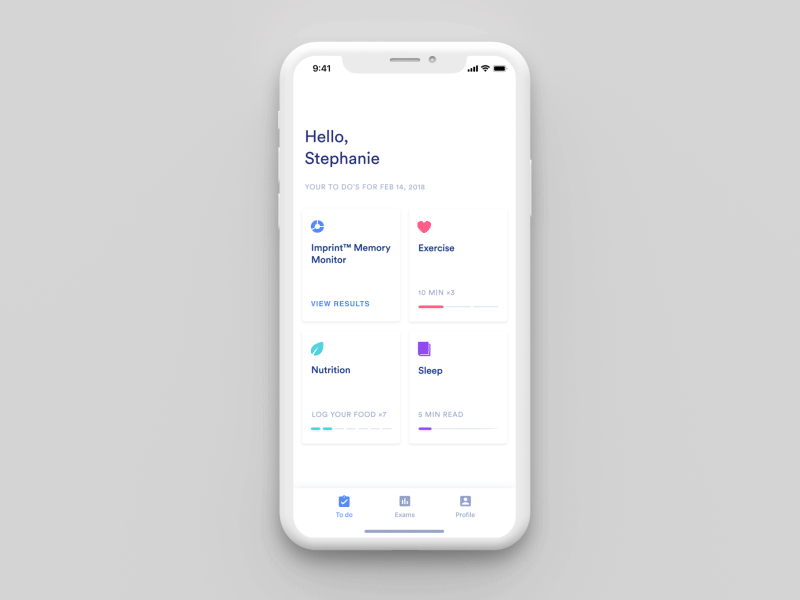 Neurotrack chart clean data data viz health healthcare interaction design ios iphone memory mobile product design prototype score test results ui ui animation ux white