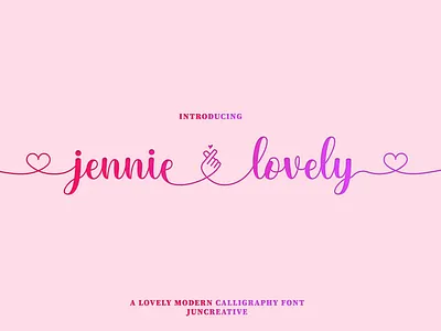 Jennie Lovely Script calligraphy font lovely modern script script font swash swashes