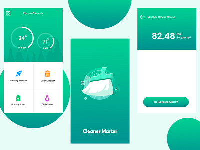Clean Master App UI app design icon ui ux