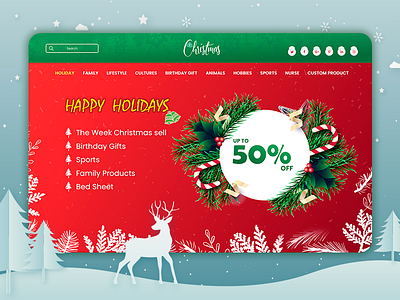 Christmas Gift Shop eCommerce PSD Template