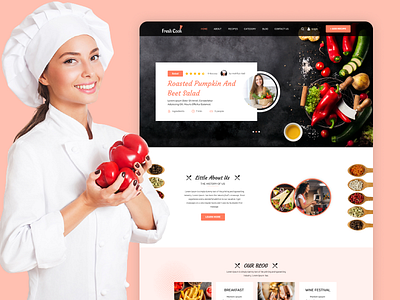 Fresh Cook Template bakery bar booking burger cafe chief cook template cooking diner dining drinks food menu