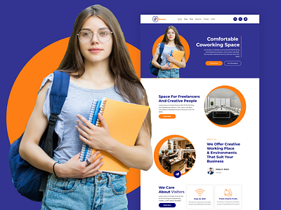 Coworkr - Coworking and Office Space Template agencies business conference rooms coworking coworking hub coworking space coworking template events hot desks meeting halls office rentals office space shared office web template web template design website design