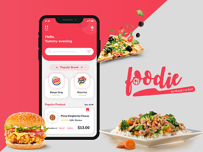 Foodie - Sushi Restaurant App UI Kits for Online Food Ordering