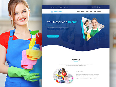 Cleaning Master - Cleaning Service Landing Page Template psd template psd templates
