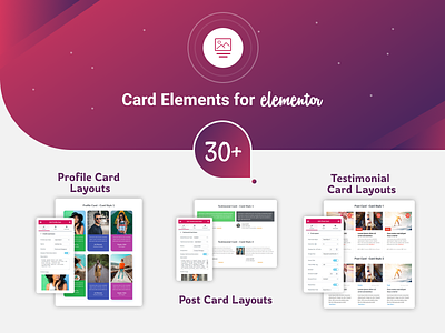 Card Elements for Elementor card elements elementor addon post card profile card testimonial card