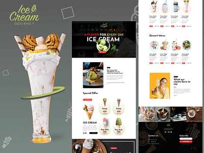 Ice Cream Gourmet Shop Web Template