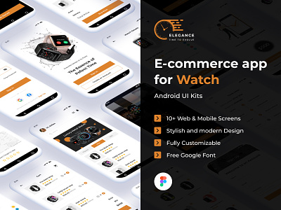 eCommerce App UI Kit for Watch Store app ecommerce mobile app screens modern app design online store ui kit