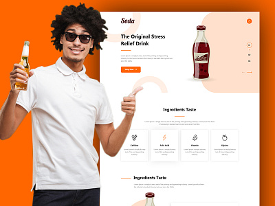 Soda - Product Showcase Landing Page PSD Template beverages drink energy drink landing page psd template product showcase psd template psd templates soda